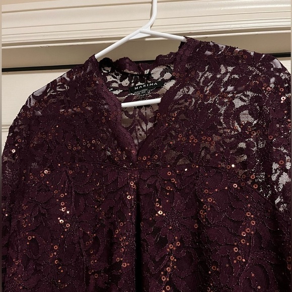 Purple Lace and Sequin Bodycon Dress - Picture 4 of 8